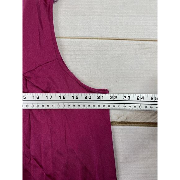 Vtg Vanity Fair Silky Nightgown Sz L Pink Nightie Sleeveless Satin V Neck - Picture 6 of 8
